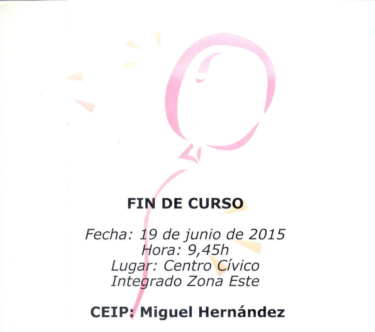 Fiesta Fin de Curso 2015